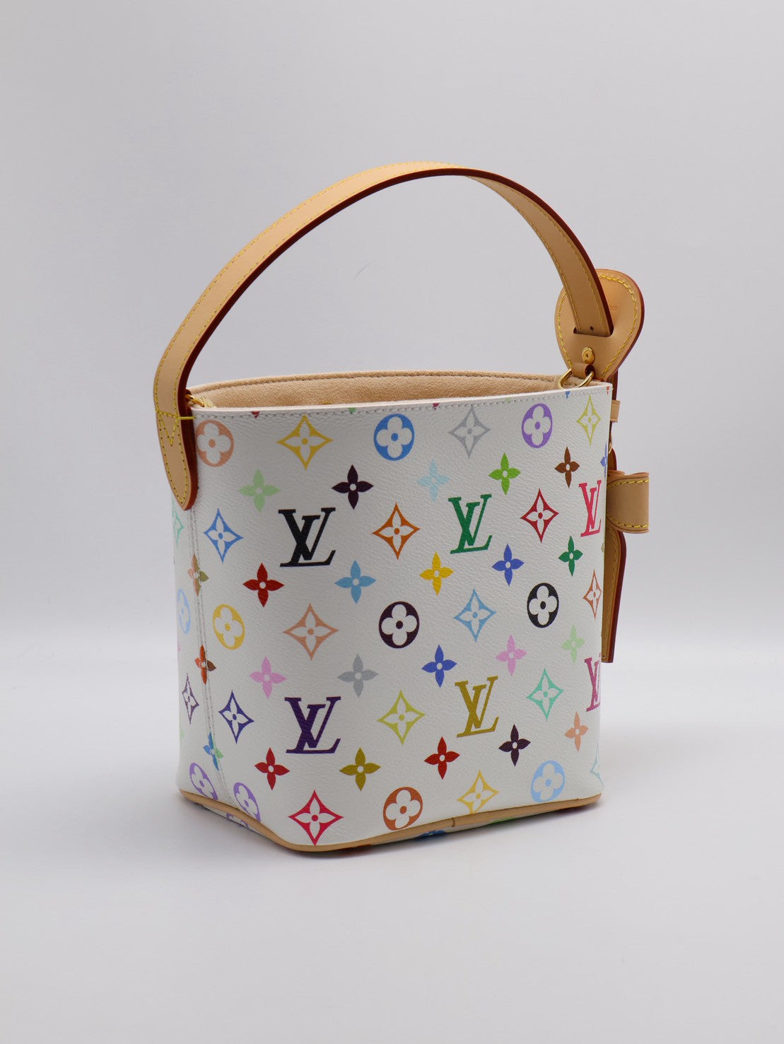 LOUIS VUITTON x 村上隆聯名款All in BB水桶包 - 白三彩