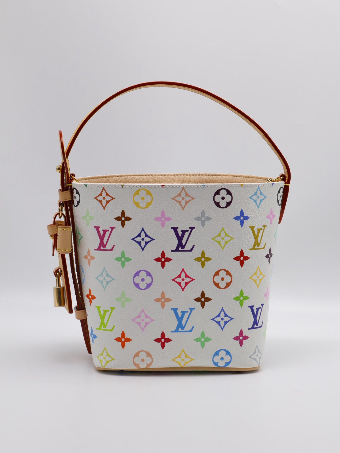 LOUIS VUITTON x 村上隆聯名款All in BB水桶包 - 白三彩