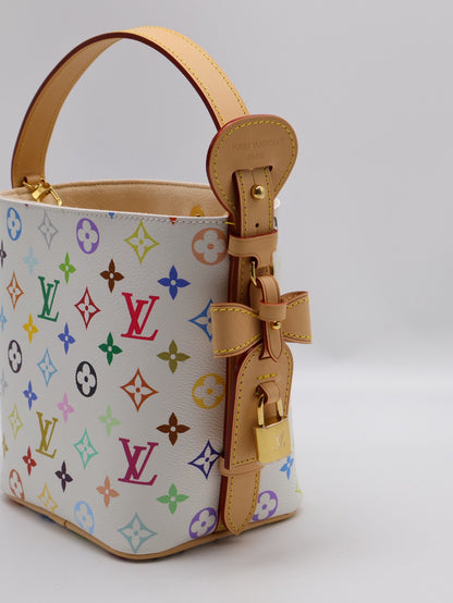 LOUIS VUITTON x 村上隆聯名款All in BB水桶包 - 白三彩