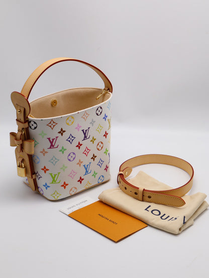 LOUIS VUITTON x 村上隆聯名款All in BB水桶包 - 白三彩