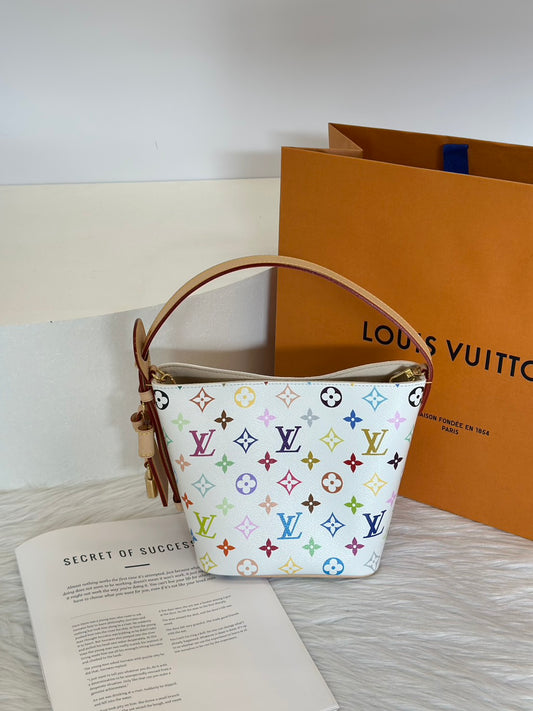 LOUIS VUITTON x 村上隆聯名款All in BB水桶包 - 白三彩