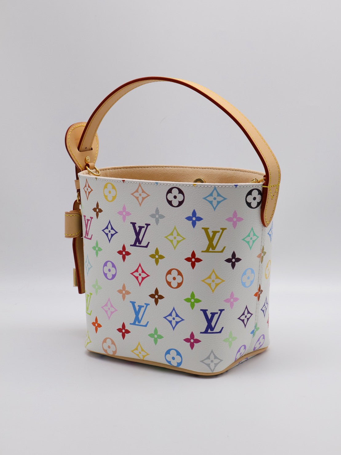 LOUIS VUITTON x 村上隆聯名款All in BB水桶包 - 白三彩