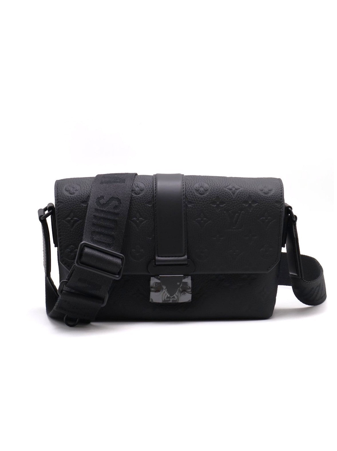 LOUIS VUITTON S-Cape 壓紋牛皮郵差包 - 黑