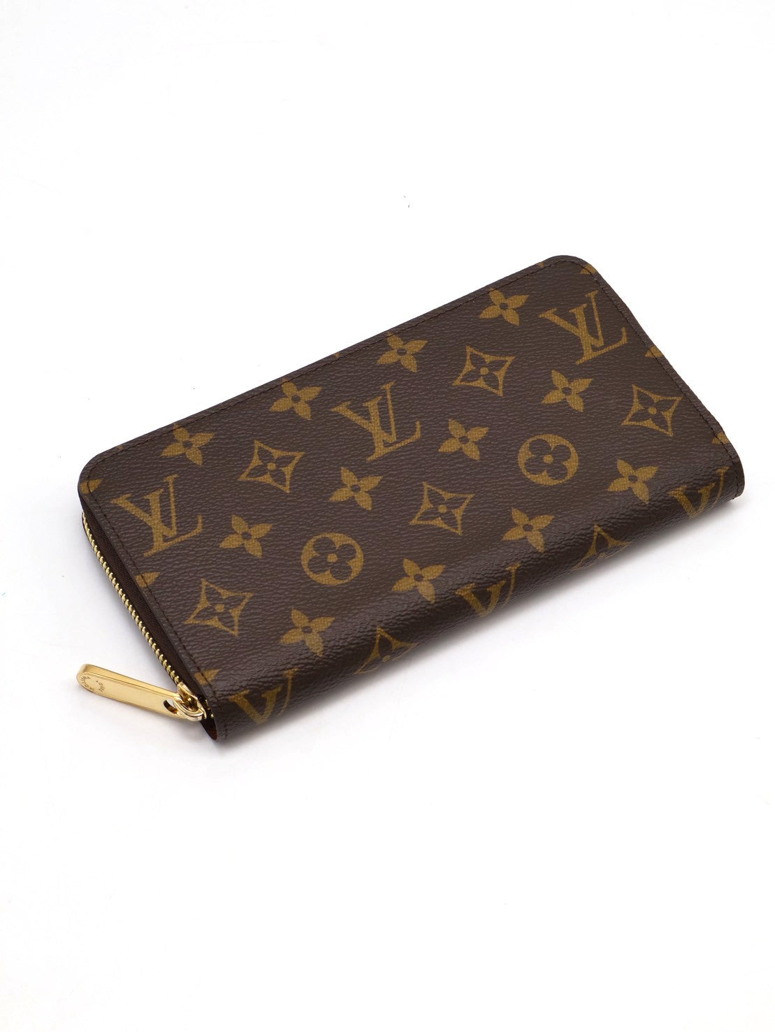 LOUIS VUITTON 經典老花拉鍊長夾 - 棕