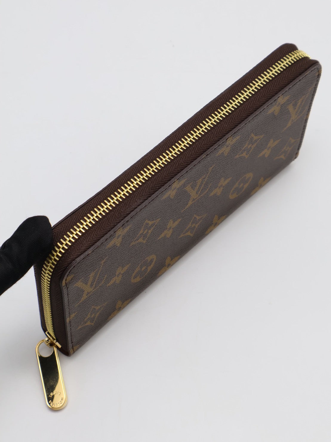 LOUIS VUITTON 經典老花拉鍊長夾 - 棕
