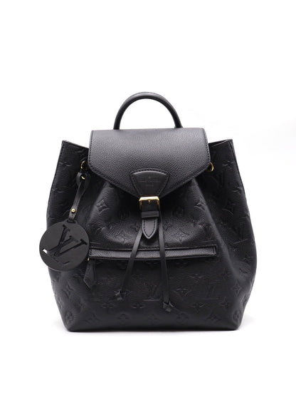 LOUIS VUITTON Montsouris壓紋牛皮後背包 - 黑