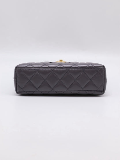 CHANEL Mini Kelly - 深灰金