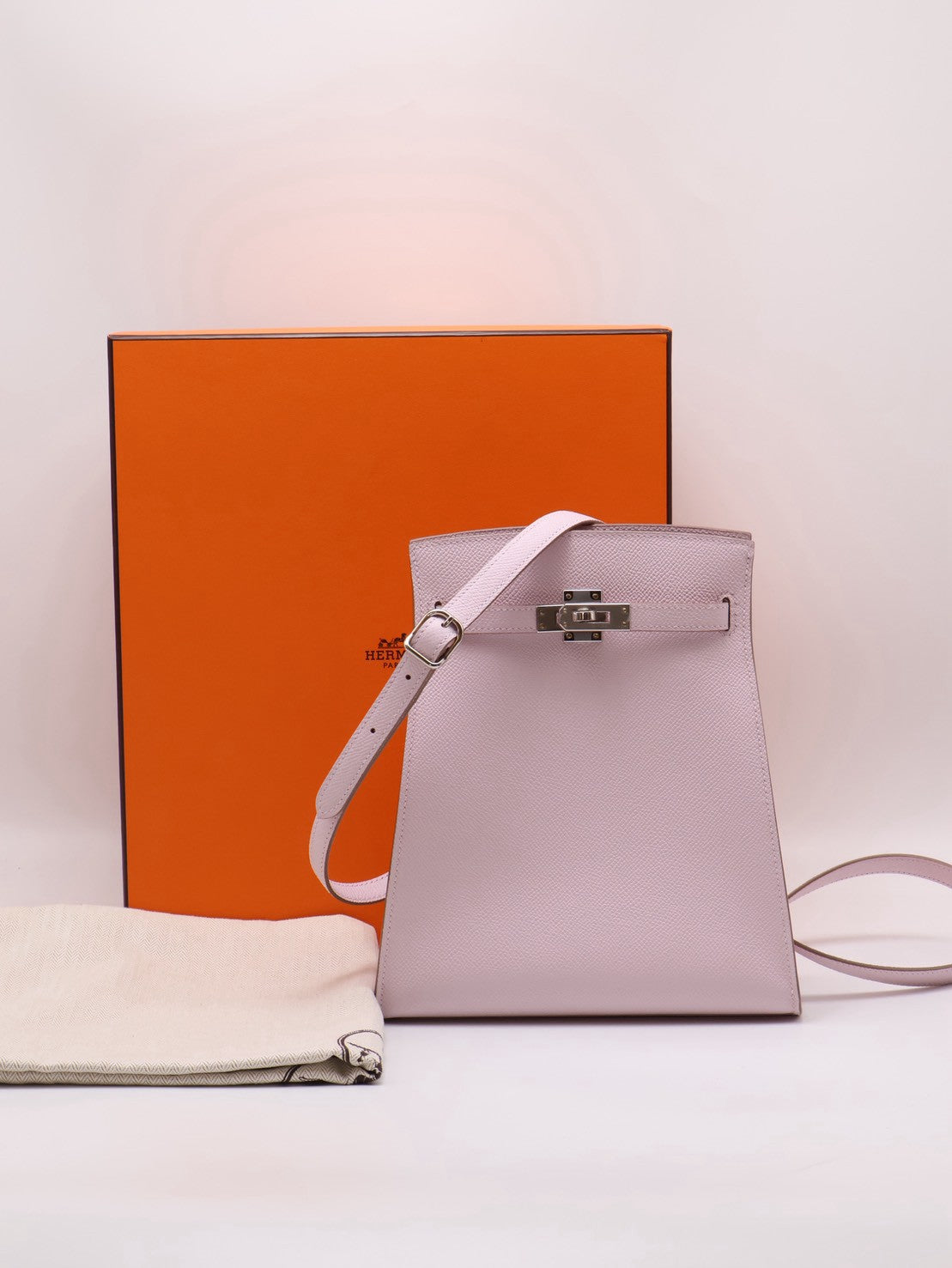 HERMES Kelly sport PM - Mauve Pale 09 夢幻粉銀 B