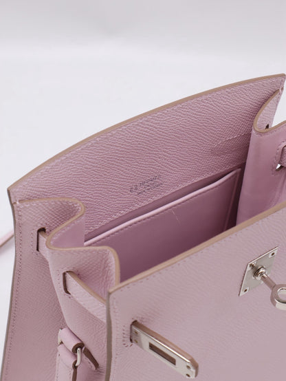 HERMES Kelly sport PM - Mauve Pale 09 夢幻粉銀 B