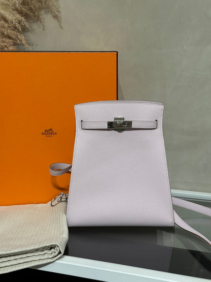 HERMES Kelly sport PM - Mauve Pale 09 夢幻粉銀 B