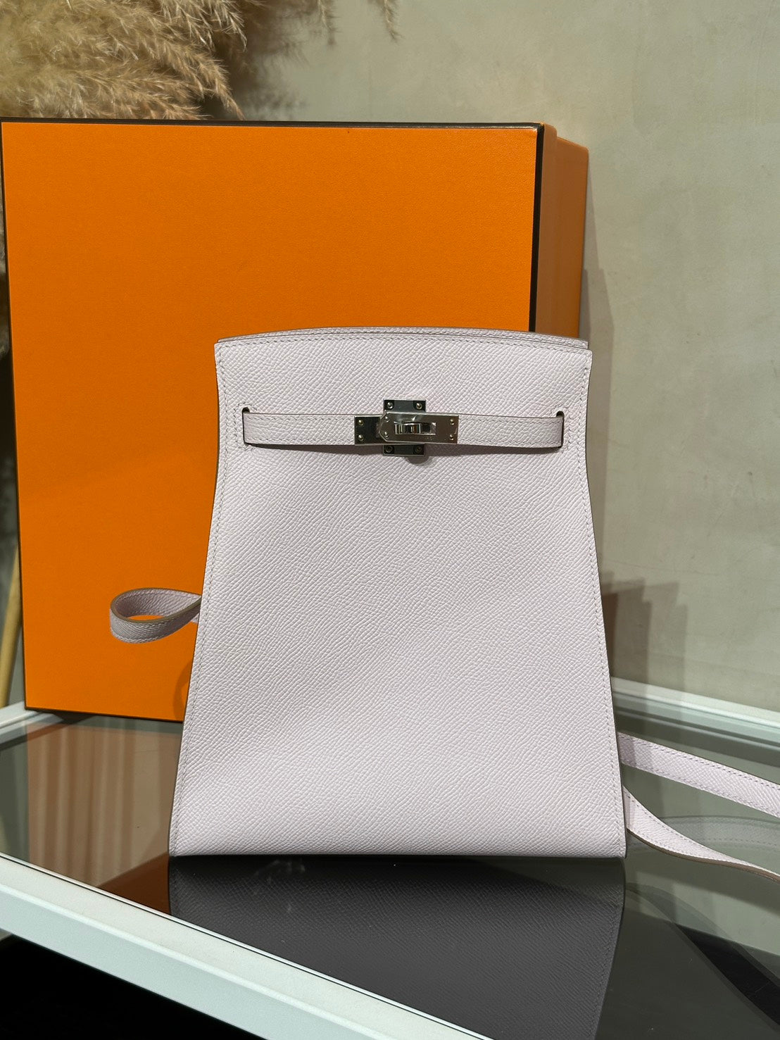 HERMES Kelly sport PM - Mauve Pale 09 夢幻粉銀 B