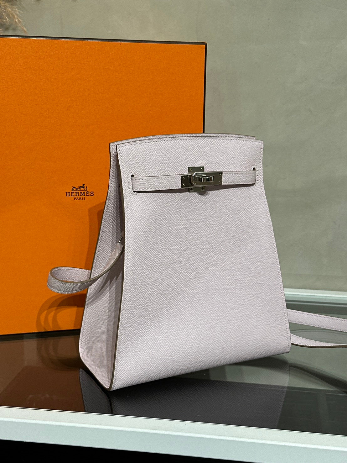 HERMES Kelly sport PM - Mauve Pale 09 夢幻粉銀 B