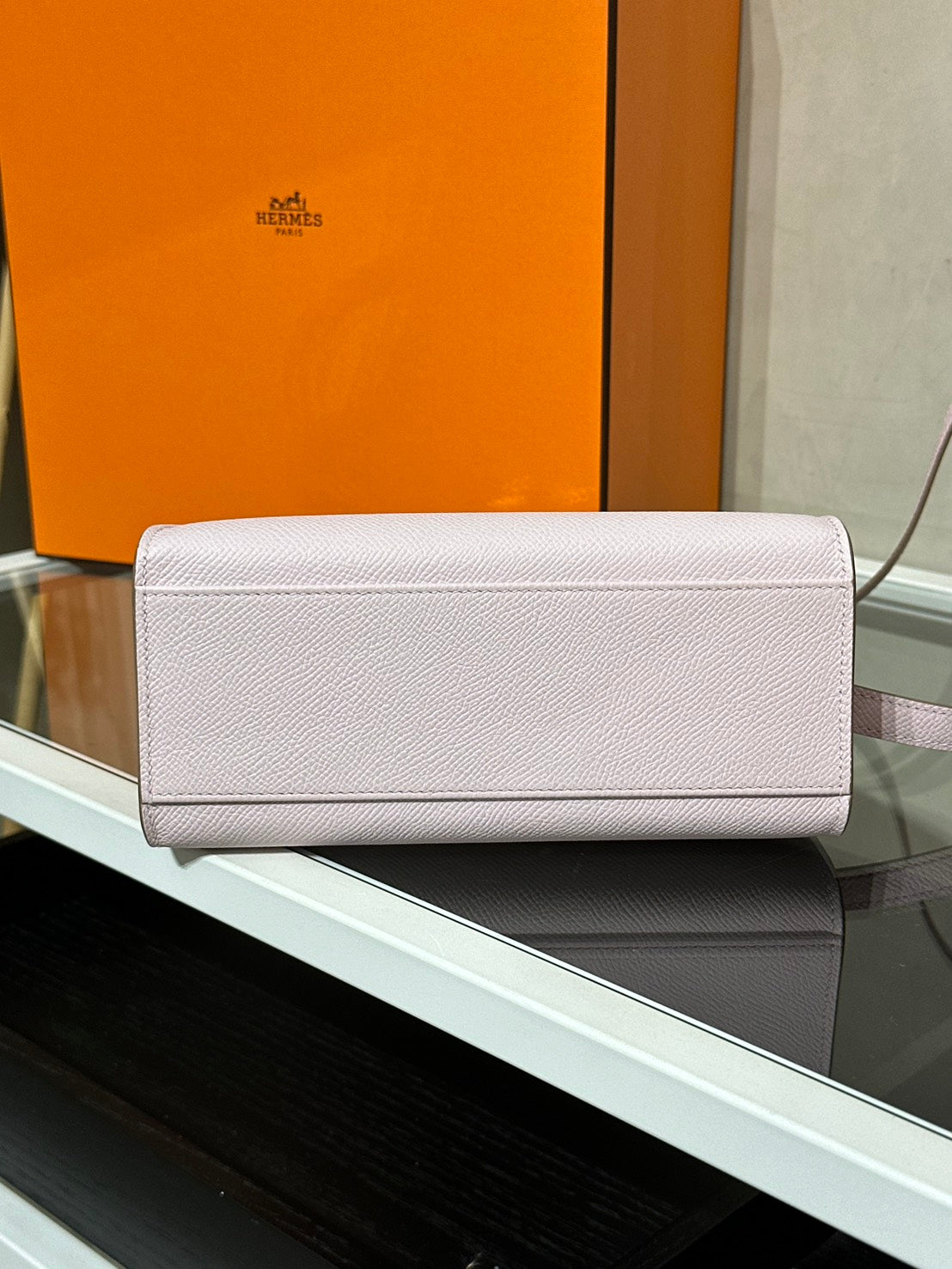 HERMES Kelly sport PM - Mauve Pale 09 夢幻粉銀 B
