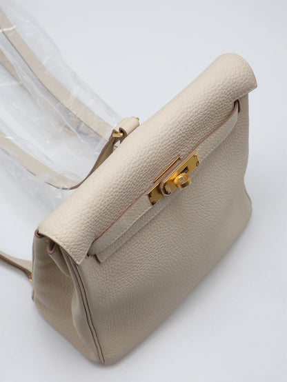 HERMES Kelly Ado PM- Craie 10 奶昔白金