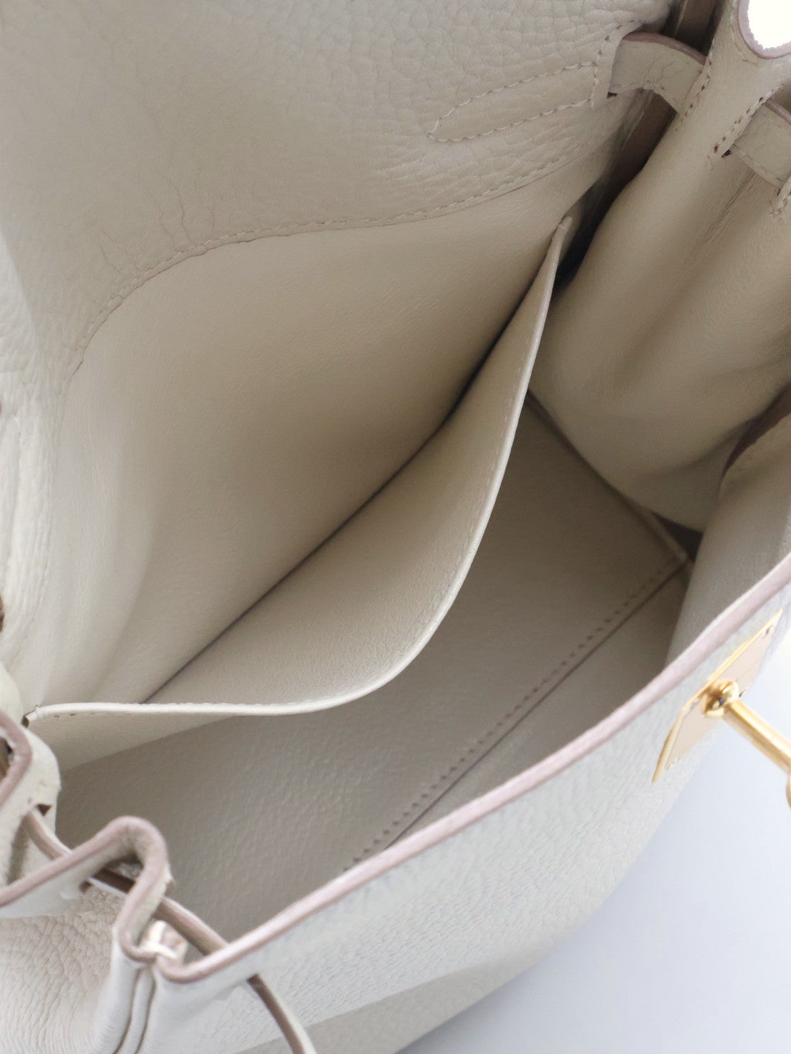 HERMES Kelly Ado PM- Craie 10 奶昔白金