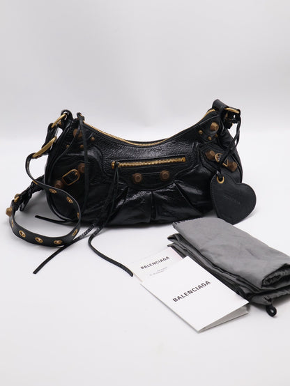 Balenciaga Le cagole半月機車包 - S黑金