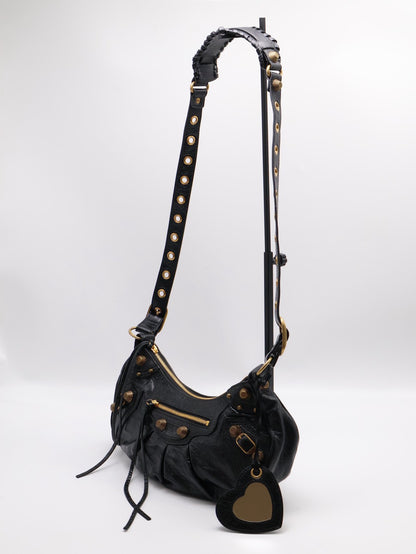 Balenciaga Le cagole半月機車包 - S黑金