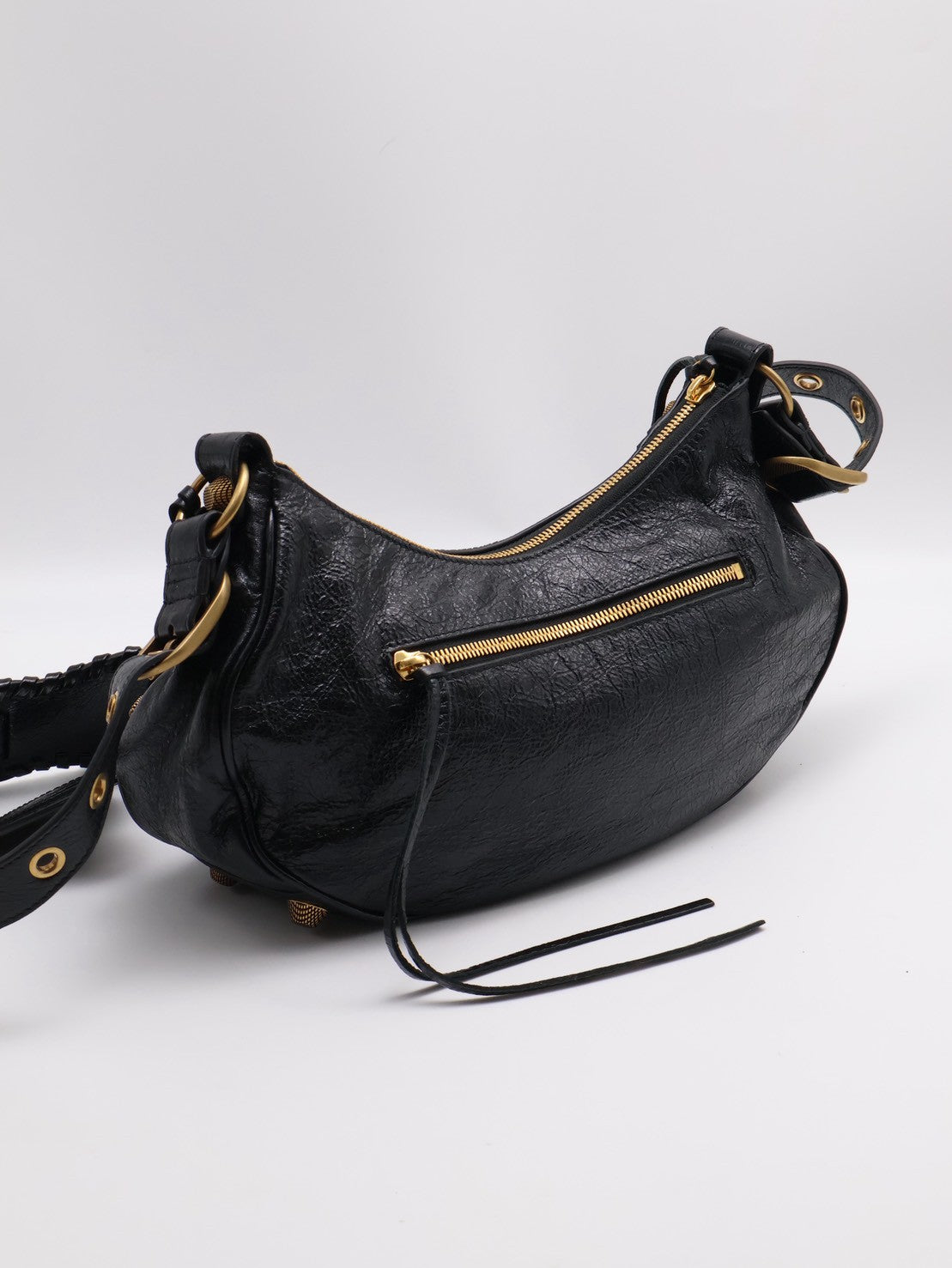 Balenciaga Le cagole半月機車包 - S黑金