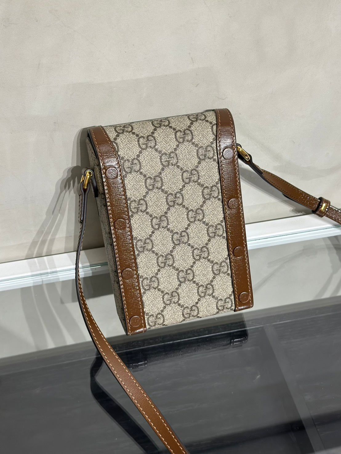 GUCCI Horsebit 1955馬銜手機包 - 棕