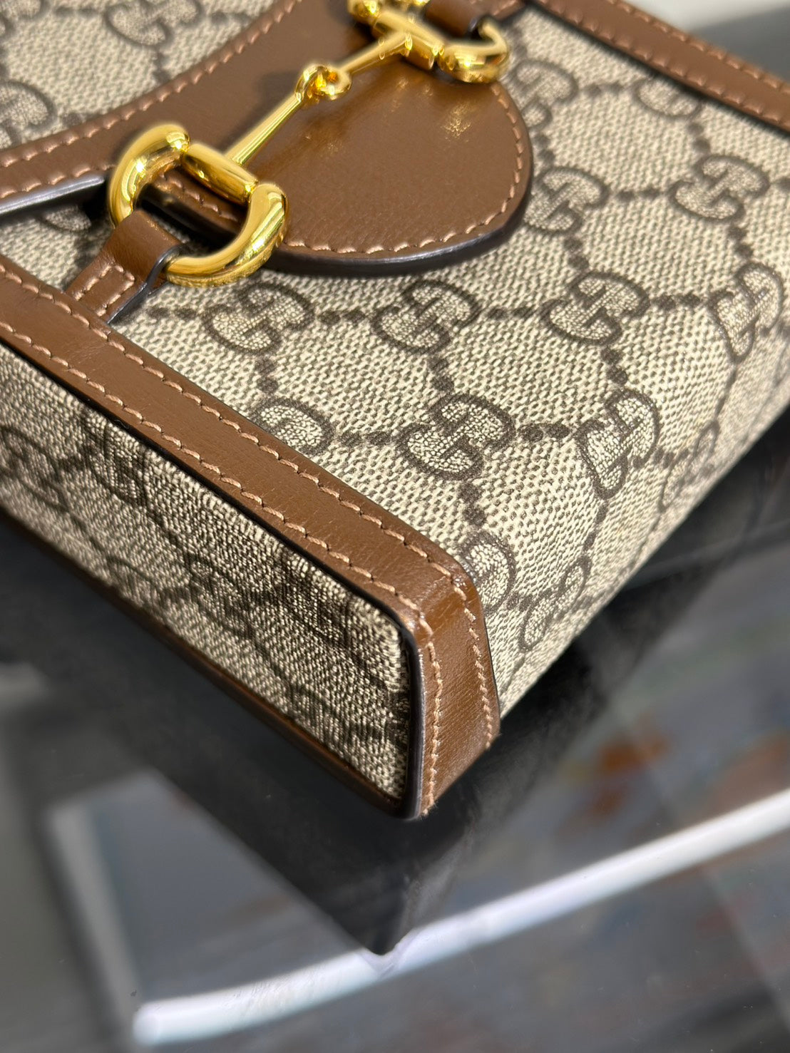 GUCCI Horsebit 1955馬銜手機包 - 棕