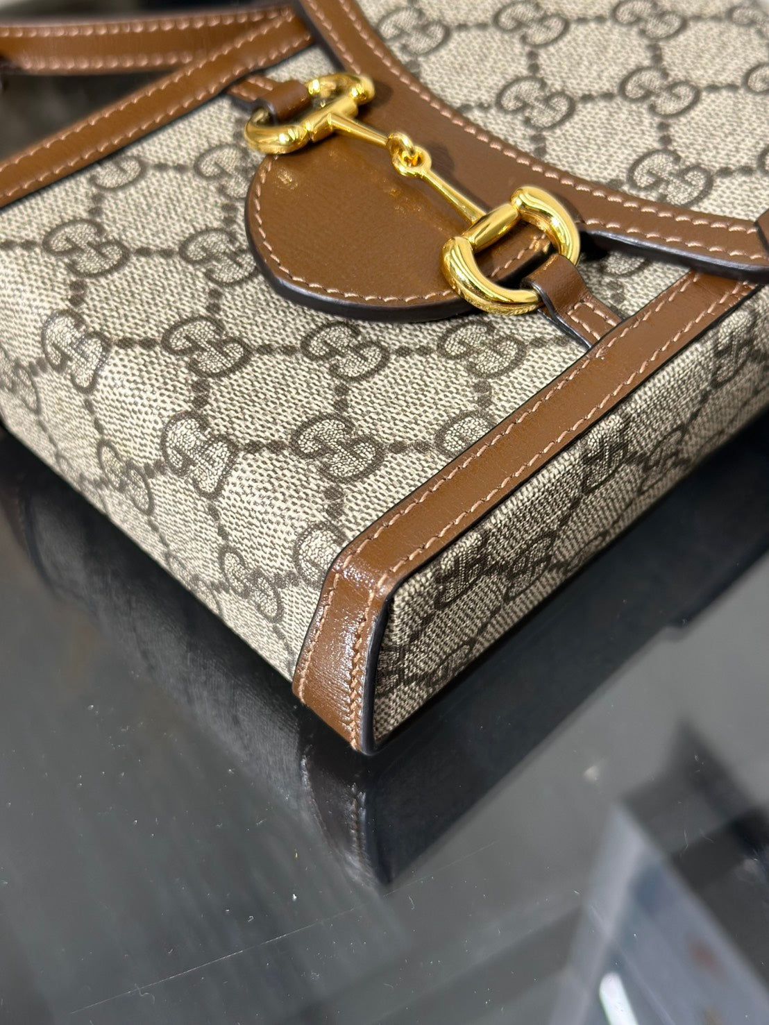 GUCCI Horsebit 1955馬銜手機包 - 棕