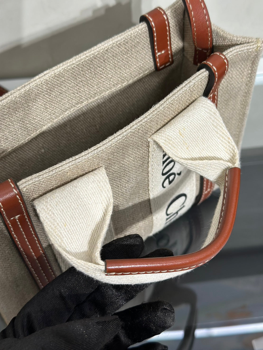 Chloe Woody Mini Tote - 棕