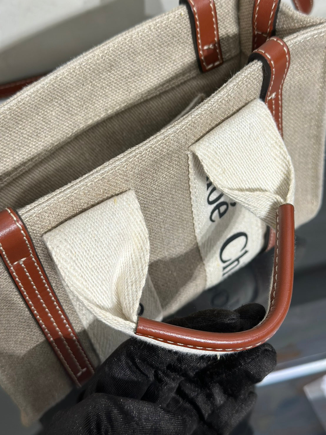 Chloe Woody Mini Tote - 棕