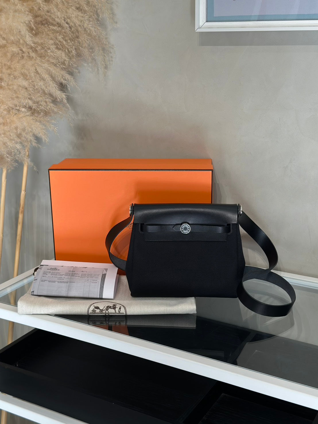 HERMES Herbag Zip 20 - 黑琺瑯銀釦 K