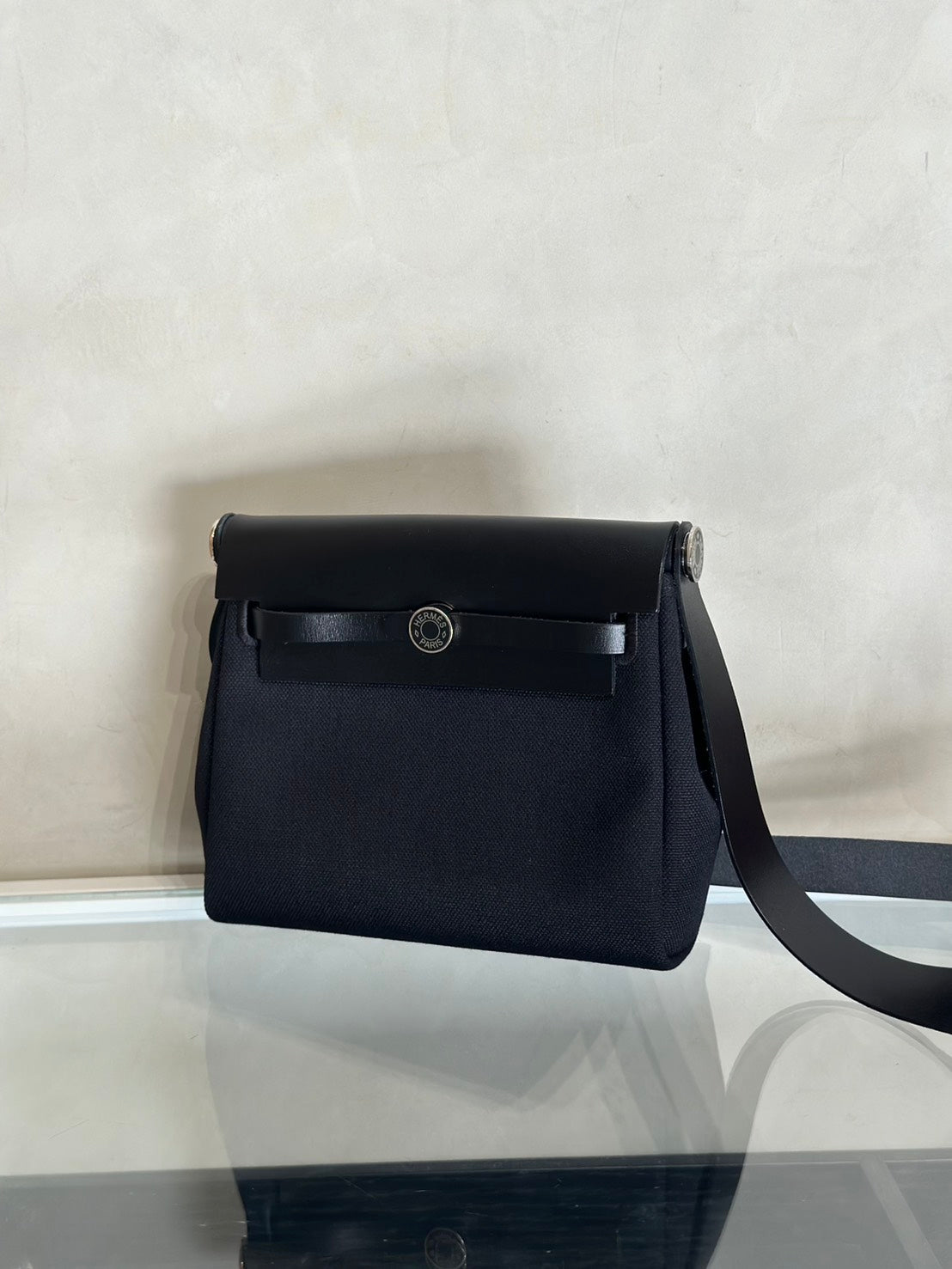 HERMES Herbag Zip 20 - 黑琺瑯銀釦 K
