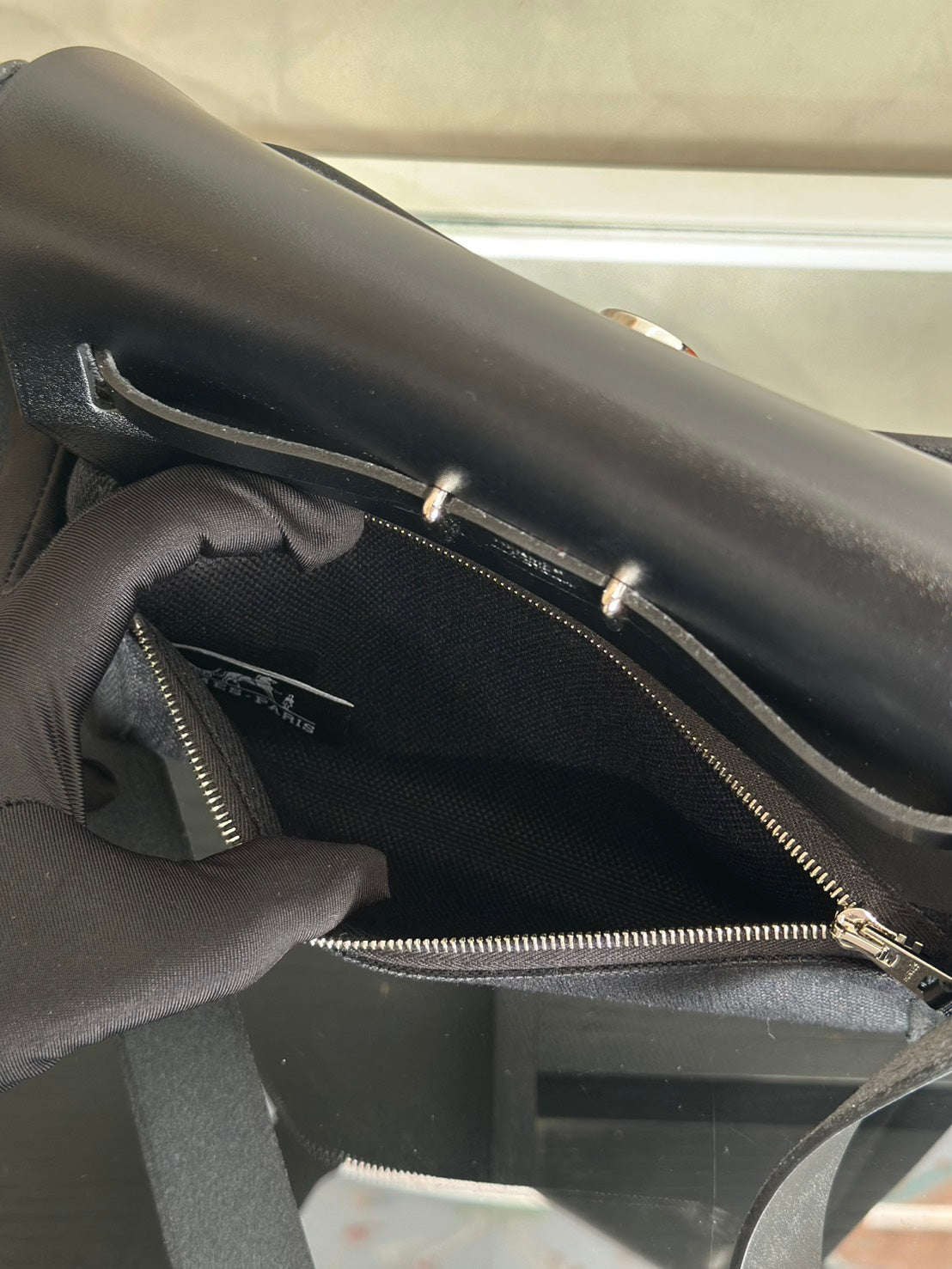 HERMES Herbag Zip 20 - 黑琺瑯銀釦 K