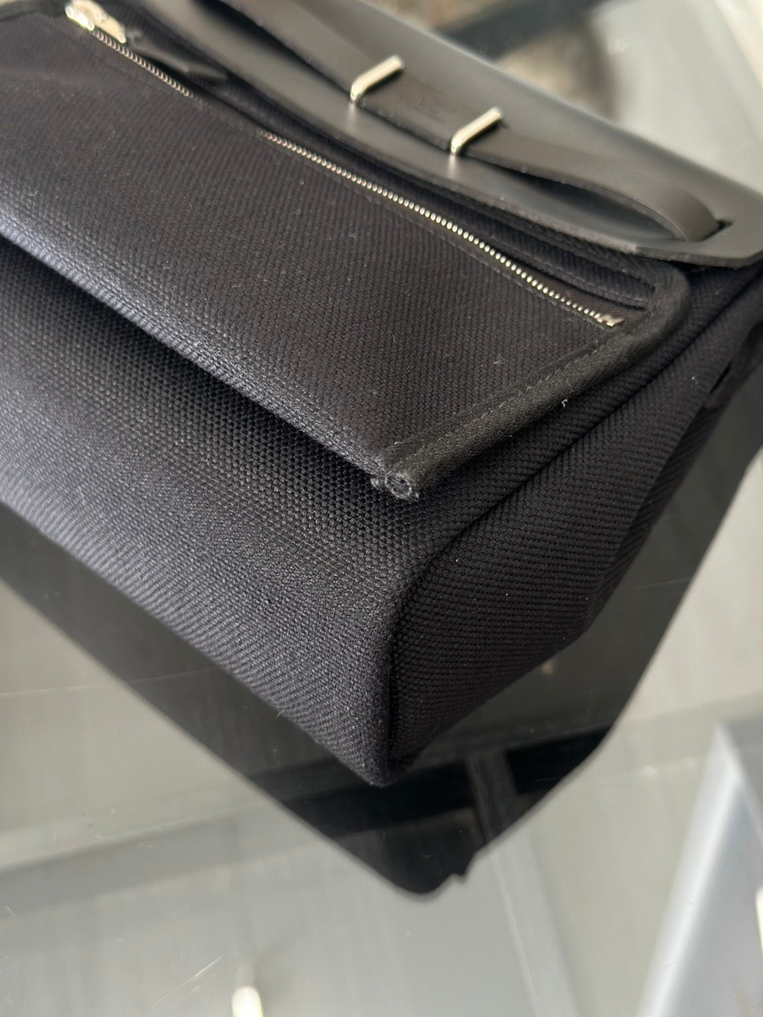HERMES Herbag Zip 20 - 黑琺瑯銀釦 K