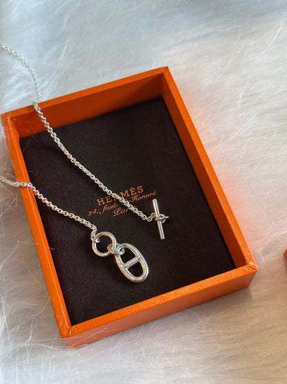HERMES Chaine d'ancre豬鼻子OT釦項鍊