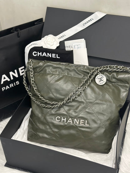 CHANEL 22 Bag - 小號古巴綠銀