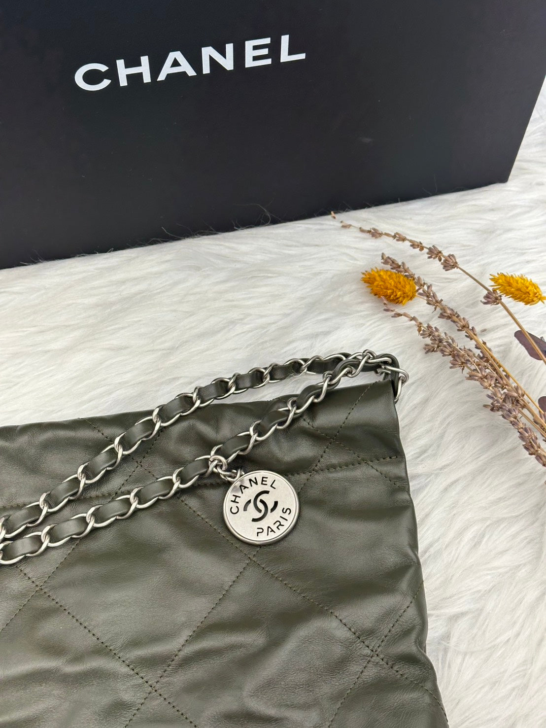 CHANEL 22 Bag - 小號古巴綠銀