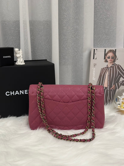 CHANEL 經典口蓋包 CF25 - 玫瑰粉金7開