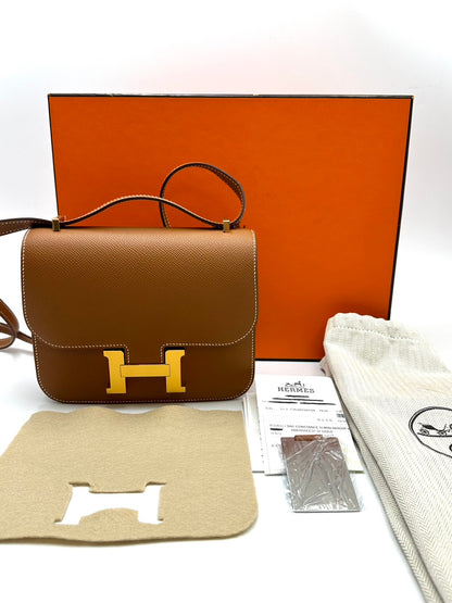 HERMES Mini constance 19 - 金棕金 B