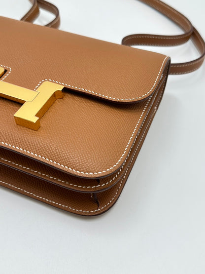 HERMES Mini constance 19 - 金棕金 B