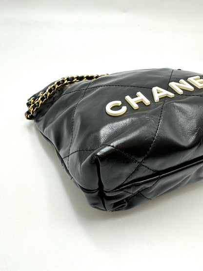 CHANEL 22 Mini bag - 黑底白字