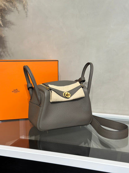 HERMES Mini Lindy - 錫器灰金 Y