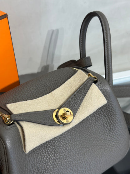 HERMES Mini Lindy - 錫器灰金 Y