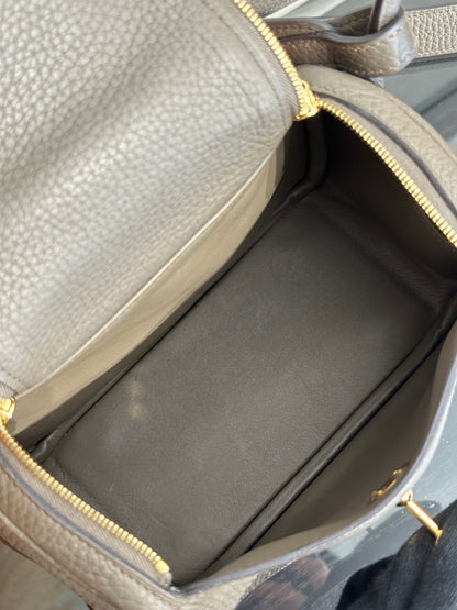 HERMES Mini Lindy - 錫器灰金 Y