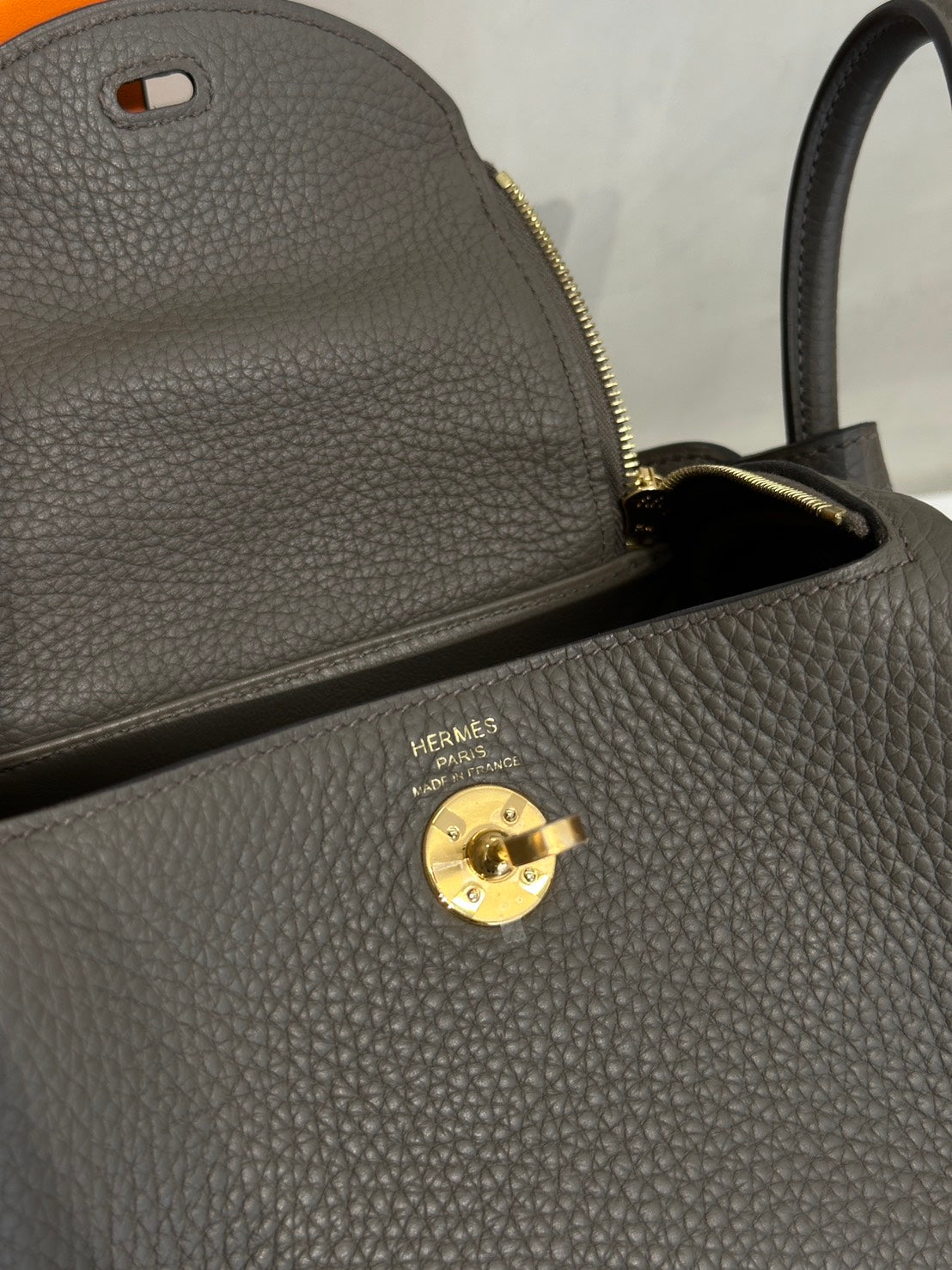 HERMES Mini Lindy - 錫器灰金 Y