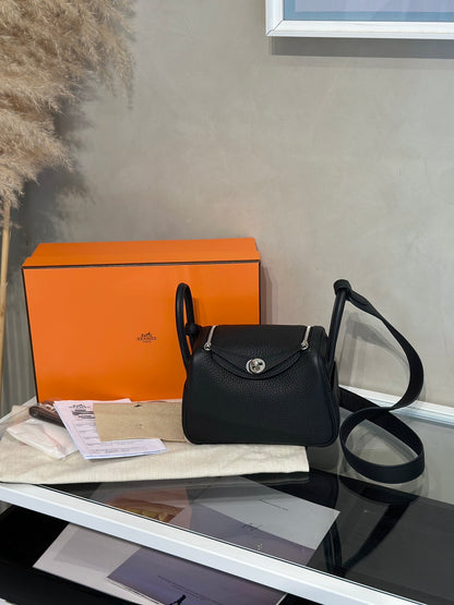 HERMES Mini Lindy ll - Noir 89 黑銀 W
