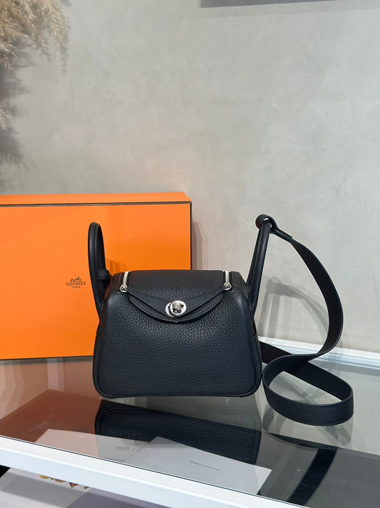 HERMES Mini Lindy ll - Noir 89 黑銀 W