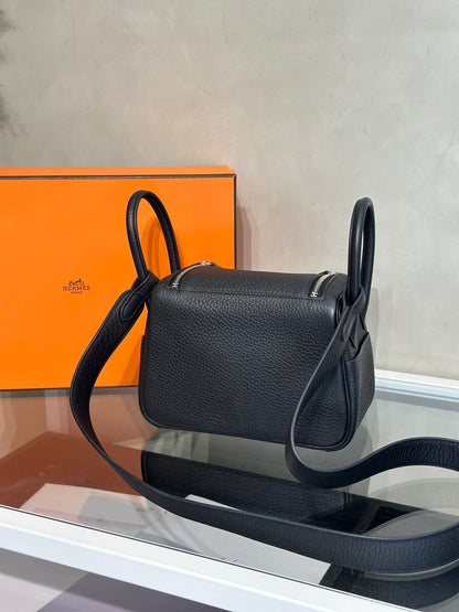 HERMES Mini Lindy ll - Noir 89 黑銀 W