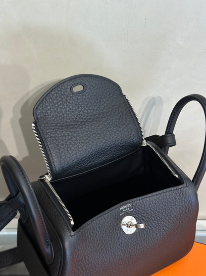HERMES Mini Lindy ll - Noir 89 黑銀 W