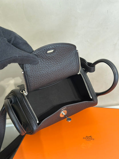 HERMES Mini Lindy ll - Noir 89 黑銀 W