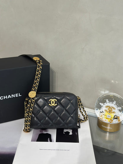 CHANEL 22A迷你相機包 - 黑金