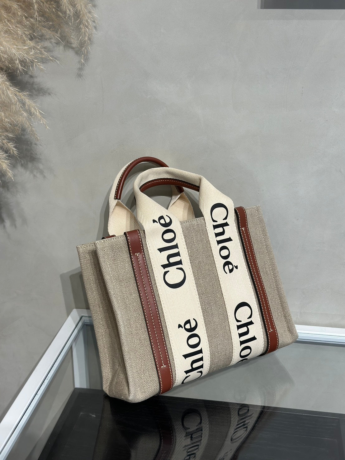 Chloe Woody Tote - 小號棕