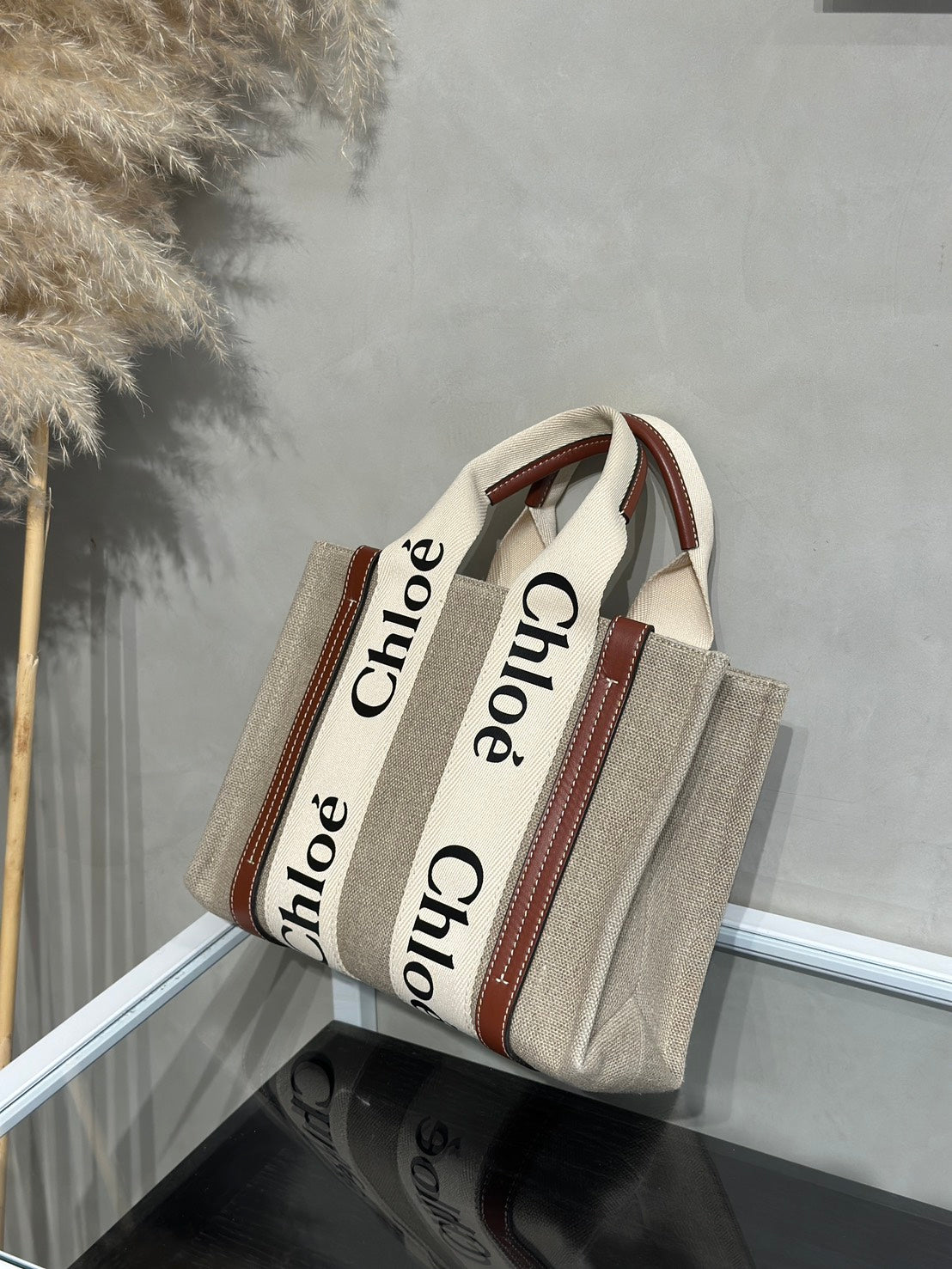 Chloe Woody Tote - 小號棕